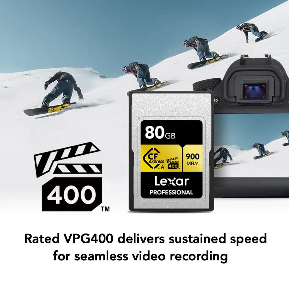 کارت حافظه لکسار Lexar 80GB Professional CFexpress Type A Card GOLD Series — تصویر ۳