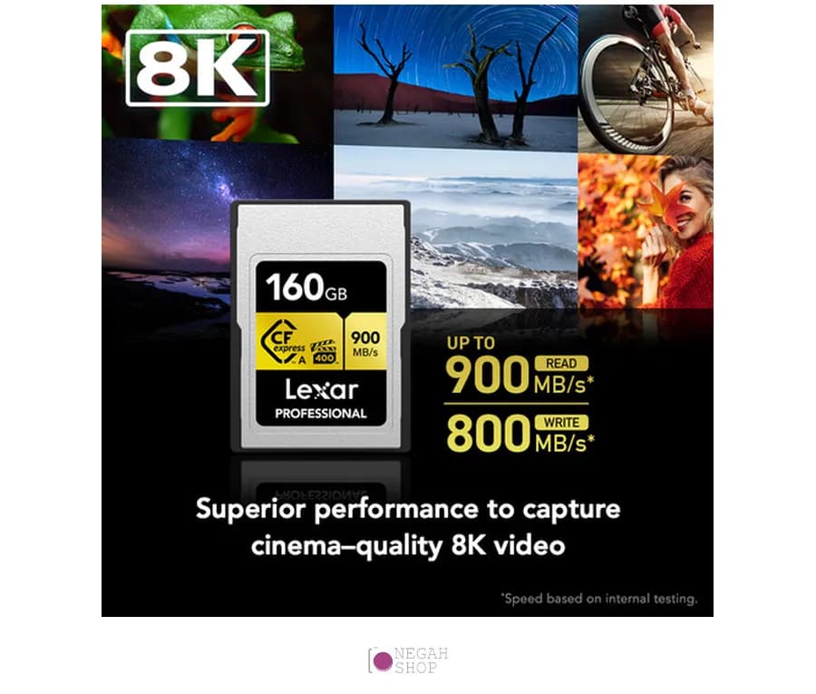 کارت حافظه لکسار Lexar 160GB Professional CFexpress Type A Card GOLD Series — تصویر ۶