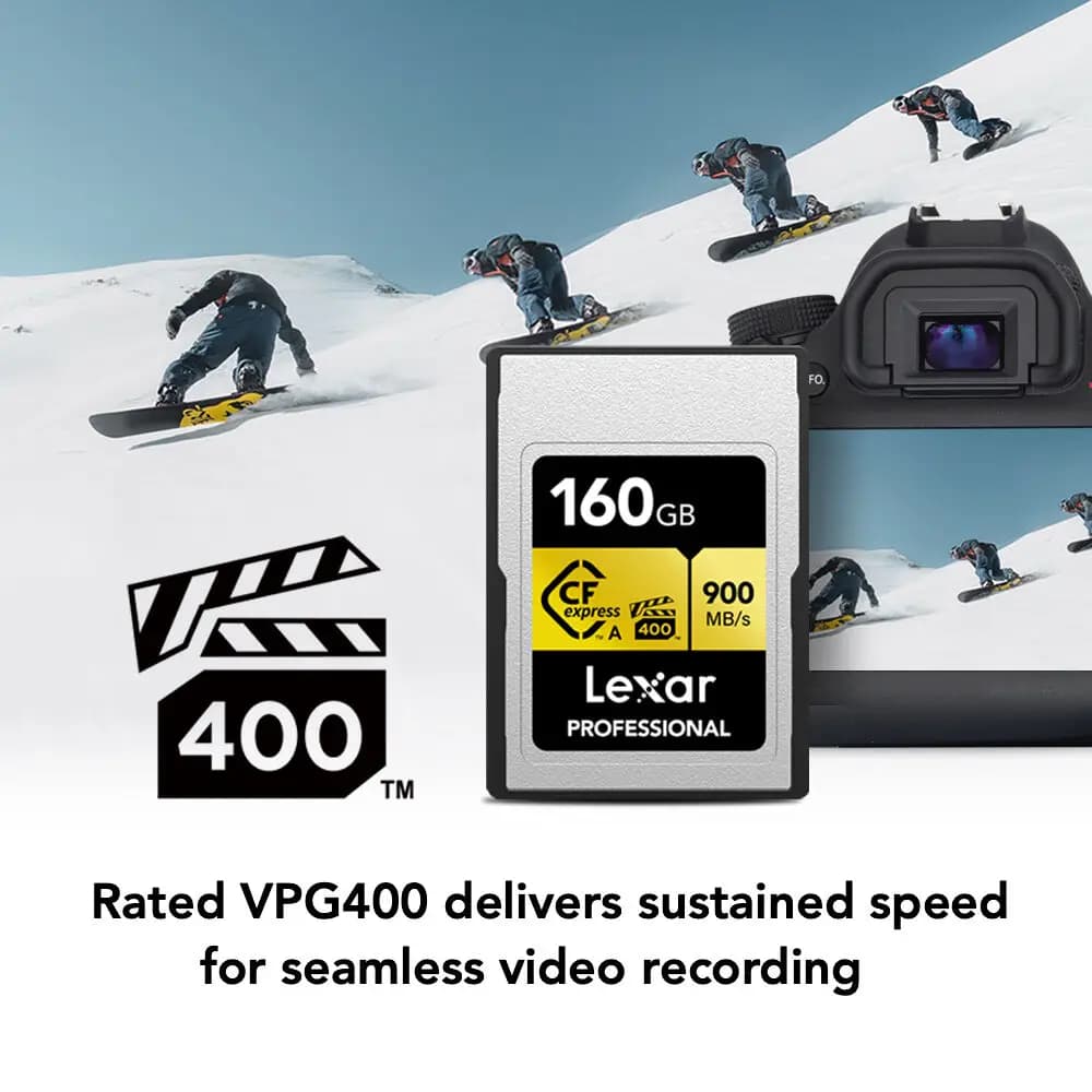 کارت حافظه لکسار Lexar 160GB Professional CFexpress Type A Card GOLD Series — تصویر ۲