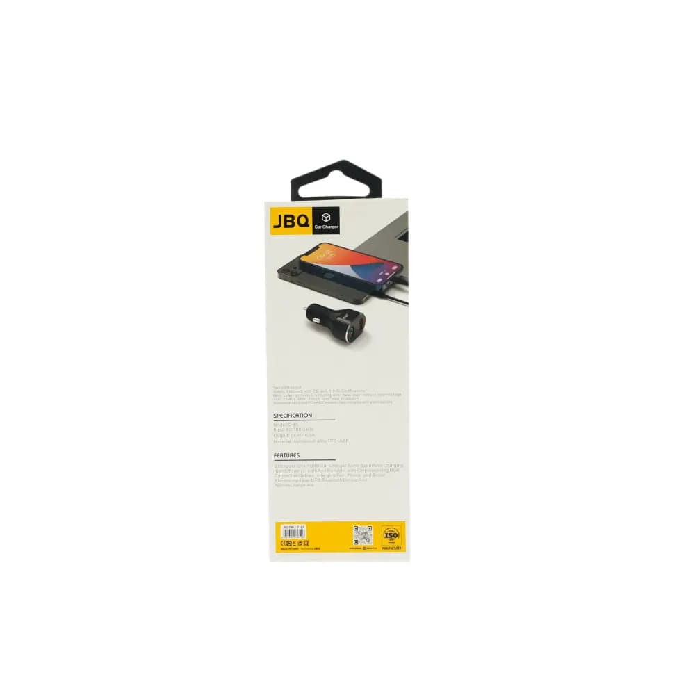 شارژر فندکی دو پورت جی بی کیو با کابل مدل C-65 — تصویر ۴