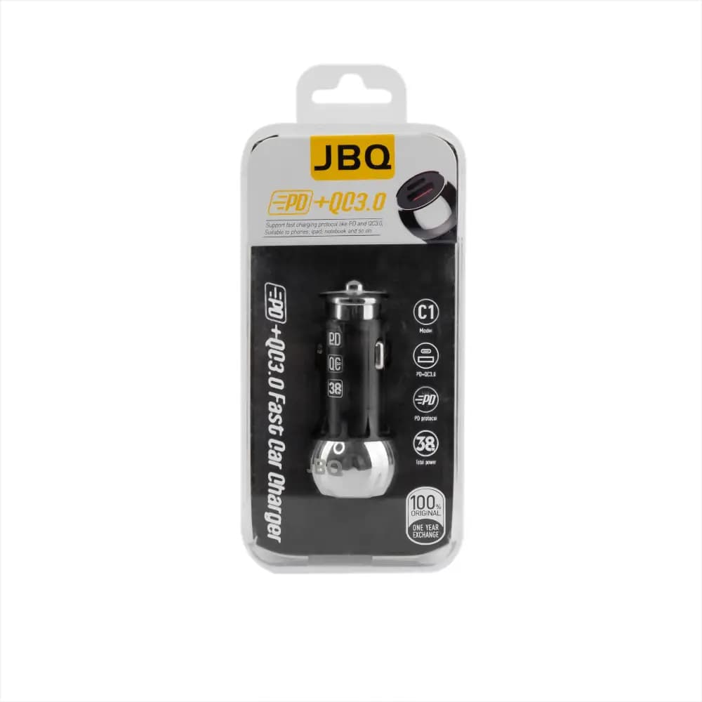 شارژر فندکی دو پورت (PD , QC3.0) جی بی کیو مدلC1 — تصویر ۲