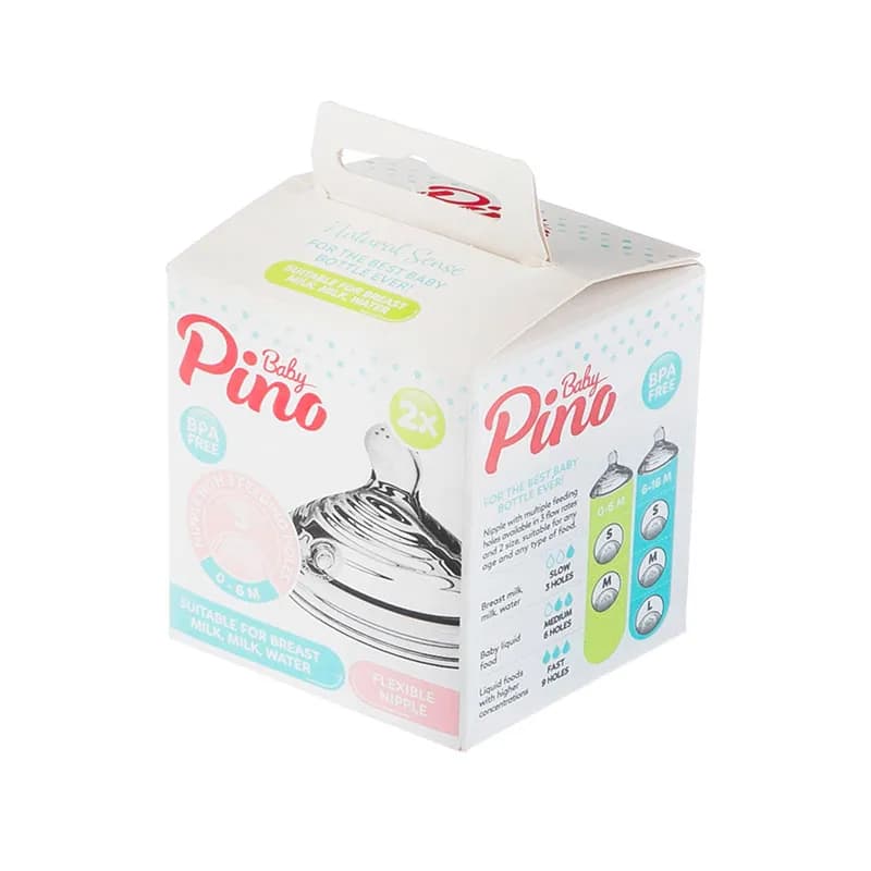 سرشیشه شیر پینو بیبی Pinobaby مدل Small بسته 2 عددی 0 تا 6 ماه