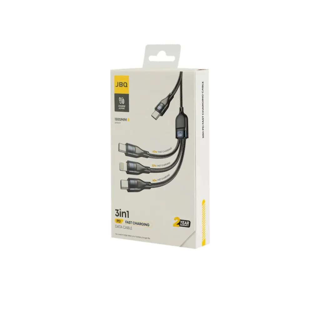 کابل شارژ PD سه کاره جی بی کیو مدل CA-537 — تصویر ۳