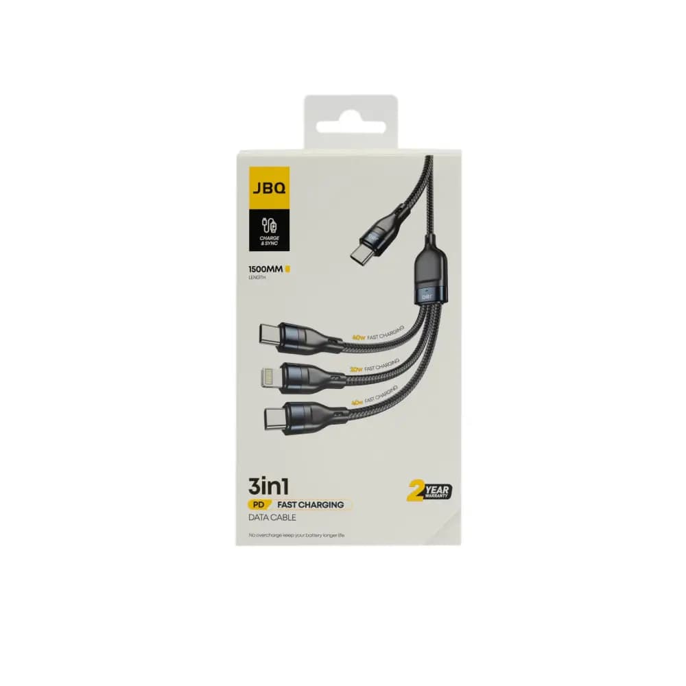 کابل شارژ PD سه کاره جی بی کیو مدل CA-537 — تصویر ۲