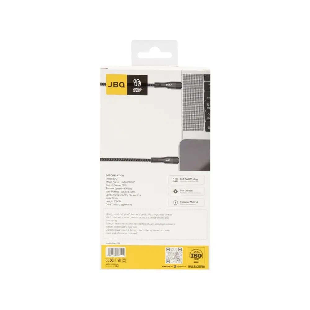 کابل شارژ تایپ سی به لایتنینگ جی بی کیو مدل CA-1130 — تصویر ۴