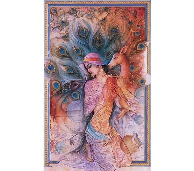 بوم کنواس طرح دختر و آهو