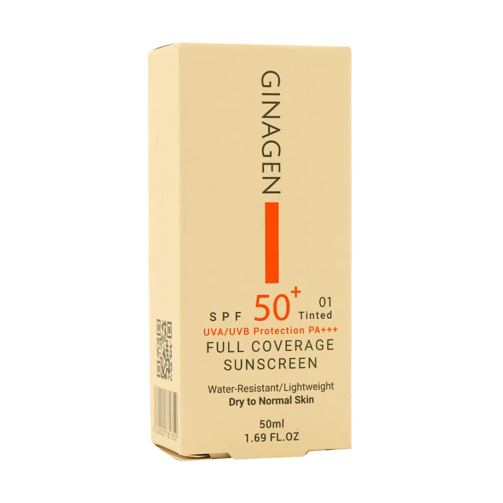کرم ضد آفتاب رنگی 01 پوست خشک و نرمال SPF50 50 میلی لیتر ژیناژن
