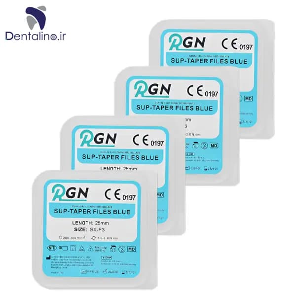 فایل روتاری بلو پروتیپری روژین (طول 25) RGN Sup-Taper Files Blue
