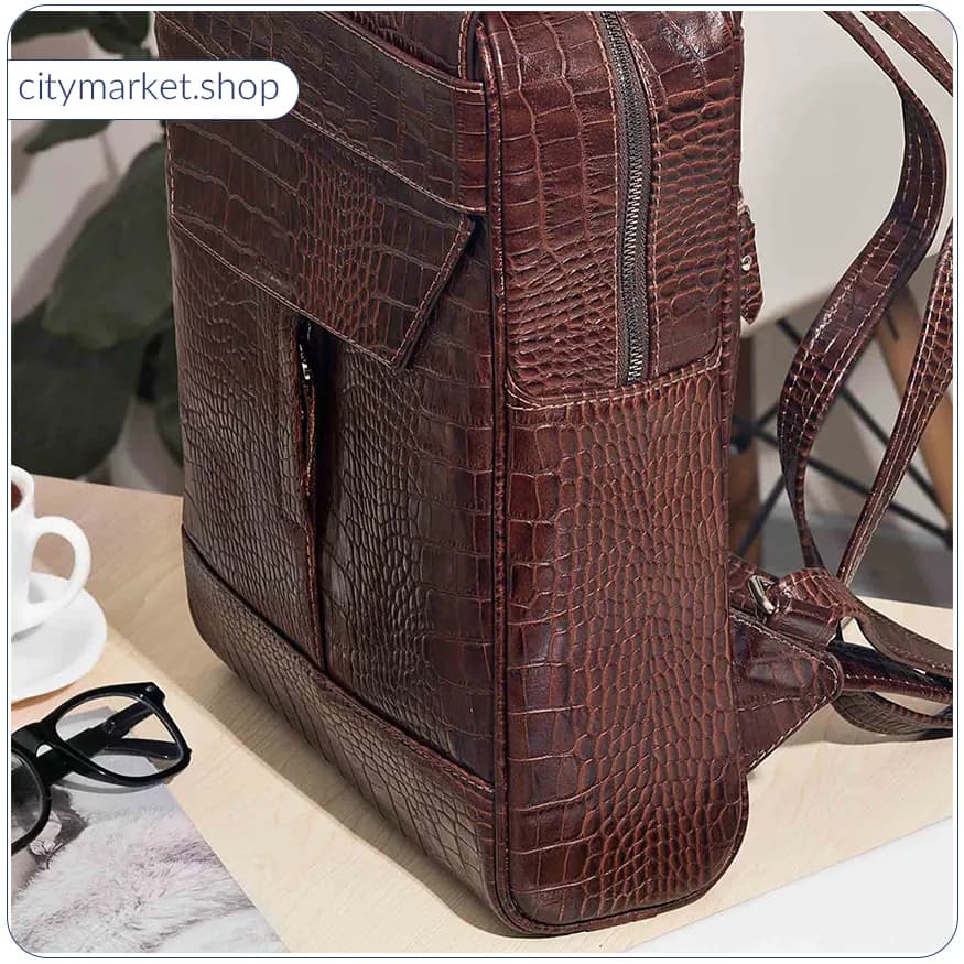 کوله پشتی چرم طبیعی مدل BR24 — تصویر ۴