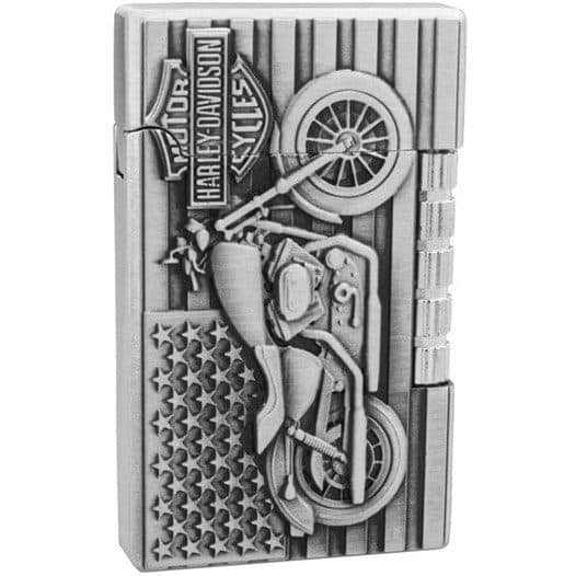 فندک گازی شعله ی شمعی طرح موتور هارلی HARLEY رنگ نقره ای