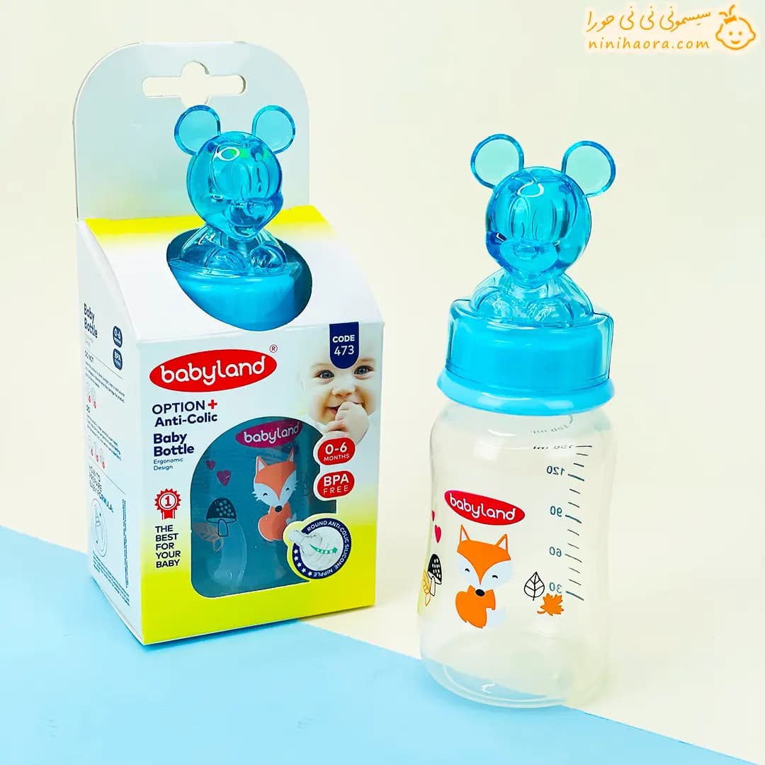 شیشه شیر فانتزی میکی بیبی‌لند کد473 آبی — تصویر ۶