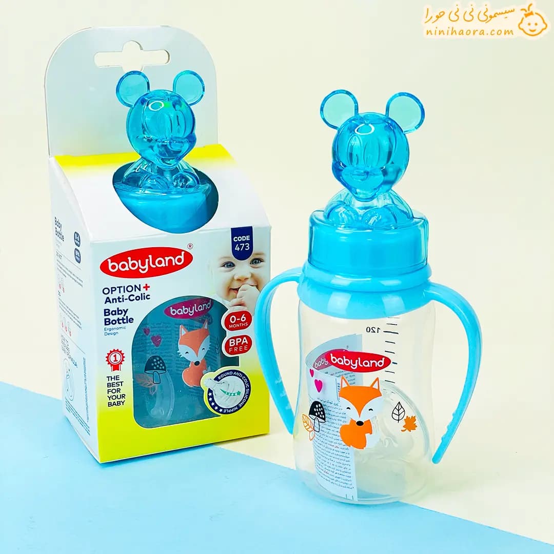 شیشه شیر فانتزی میکی بیبی‌لند کد473 آبی — تصویر ۵
