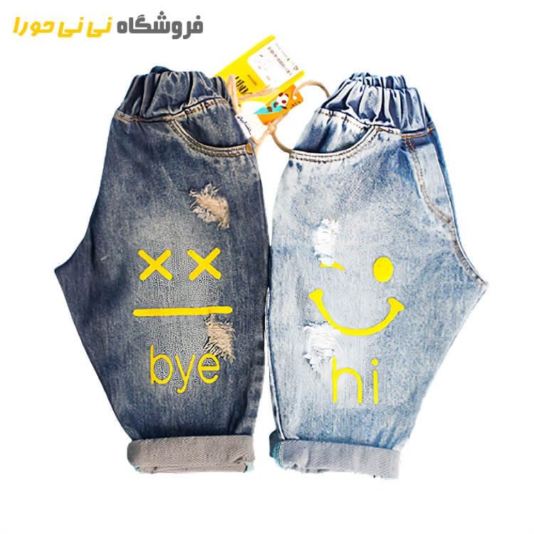 شلوار مام استایل طرح لبخند
