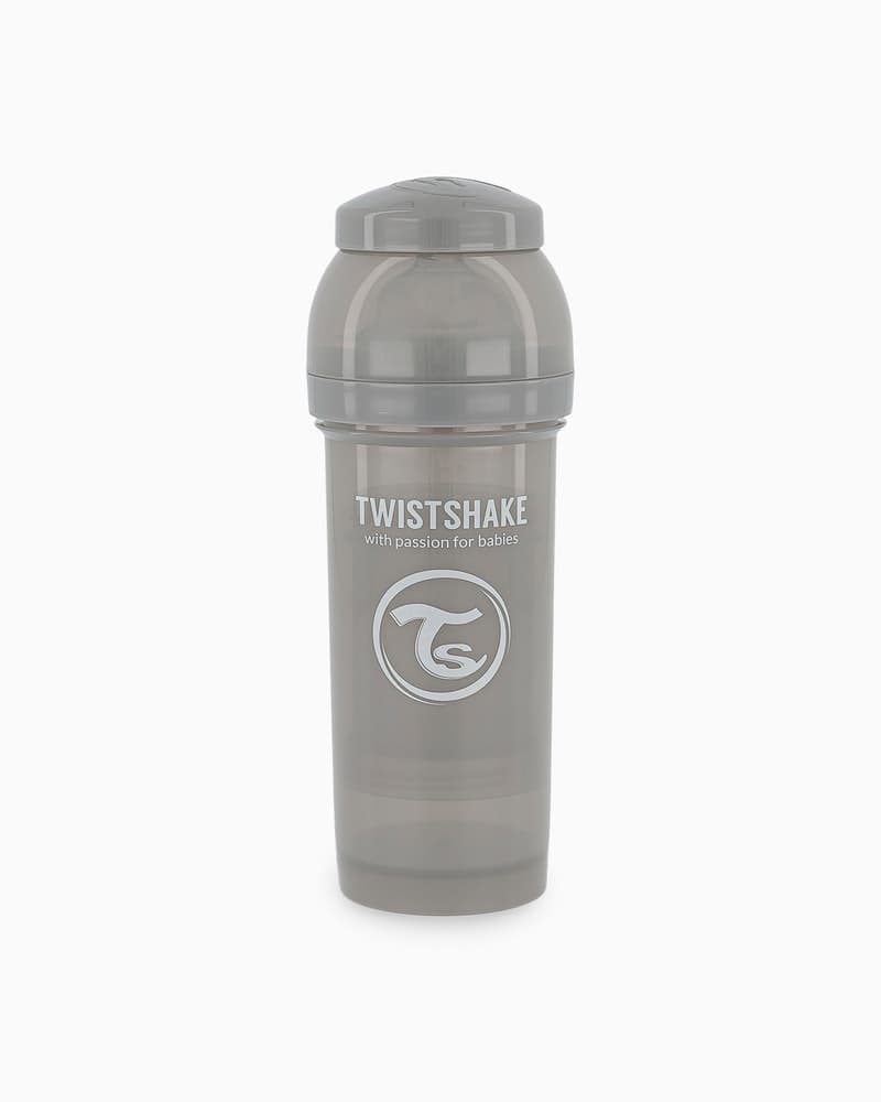 شیشه شیر آنتی کولیک تویست شیک طوسی پاستلی ظرفیت ۲۶۰ میلی لیتر twistshake اورجینال — تصویر ۴