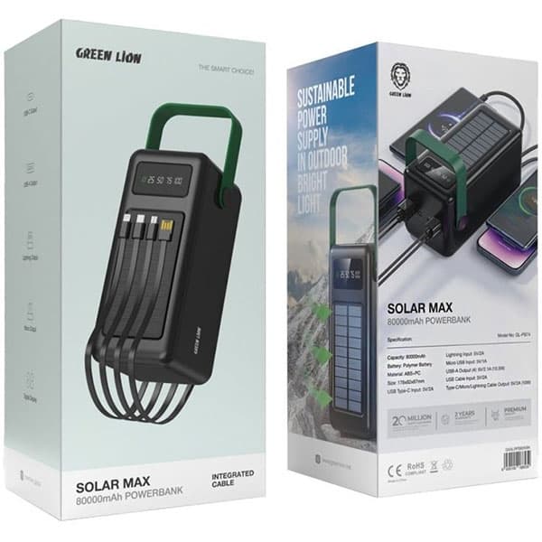 پاور بانک گرین لاین 80K مدل SOLAR MAX — تصویر ۲