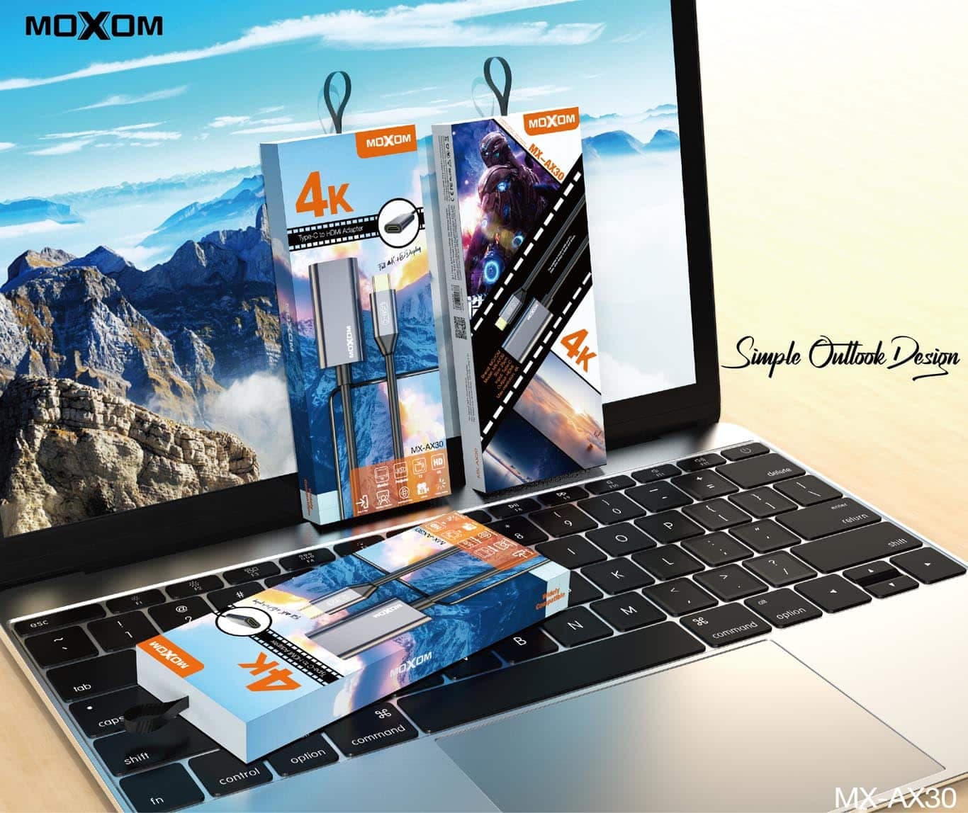 کابل تبدیل USB-C به HDMI موکسوم مدل MX-AX30 — تصویر ۹