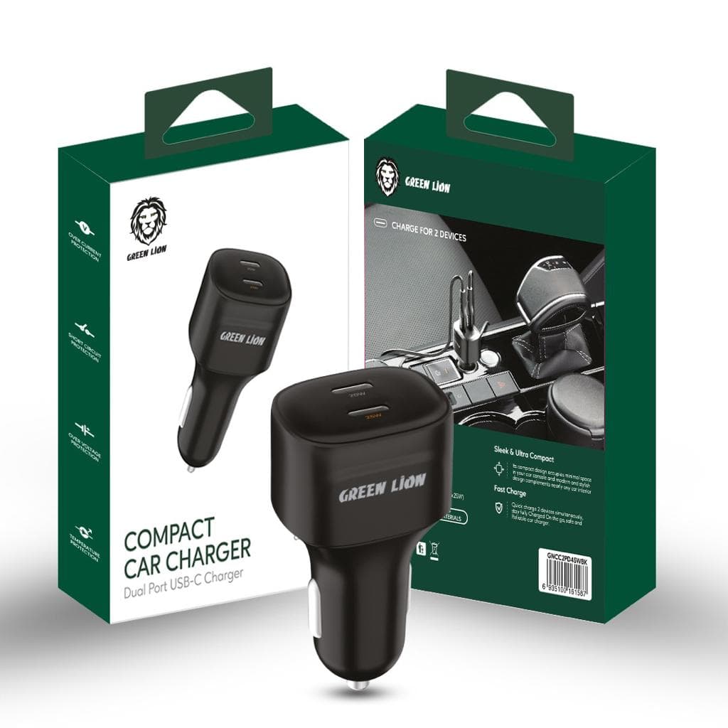 شارژر فندکی گرین مدل Dual Port Car Charger 12W