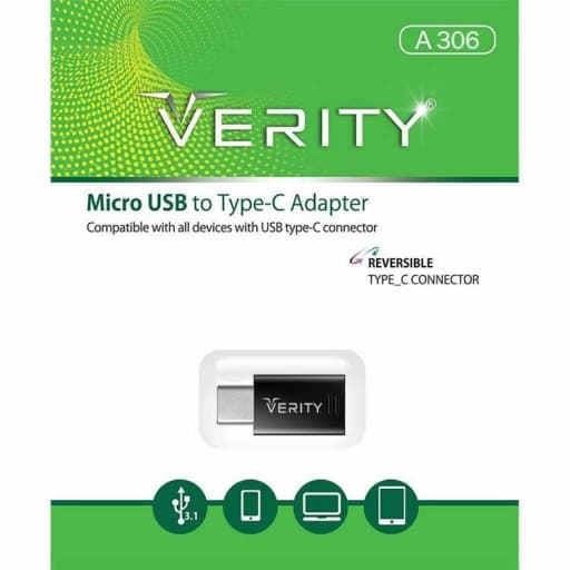 مبدل micro USB به Verity Type C مدل A306 — تصویر ۲