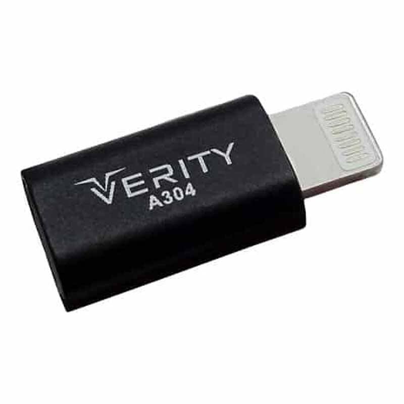 تبدیل OTG میکرو USB به لایتنینگ Verity مدل A304 (فروش عمده و تک) — تصویر ۲
