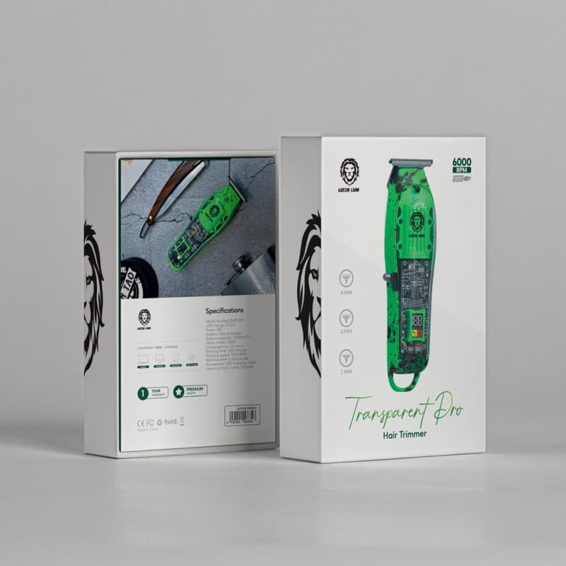 ماشین اصلاح شفاف گرین لاین Green Lion Transparent Pro Hair Trimmer 6000RPM 1400mAh