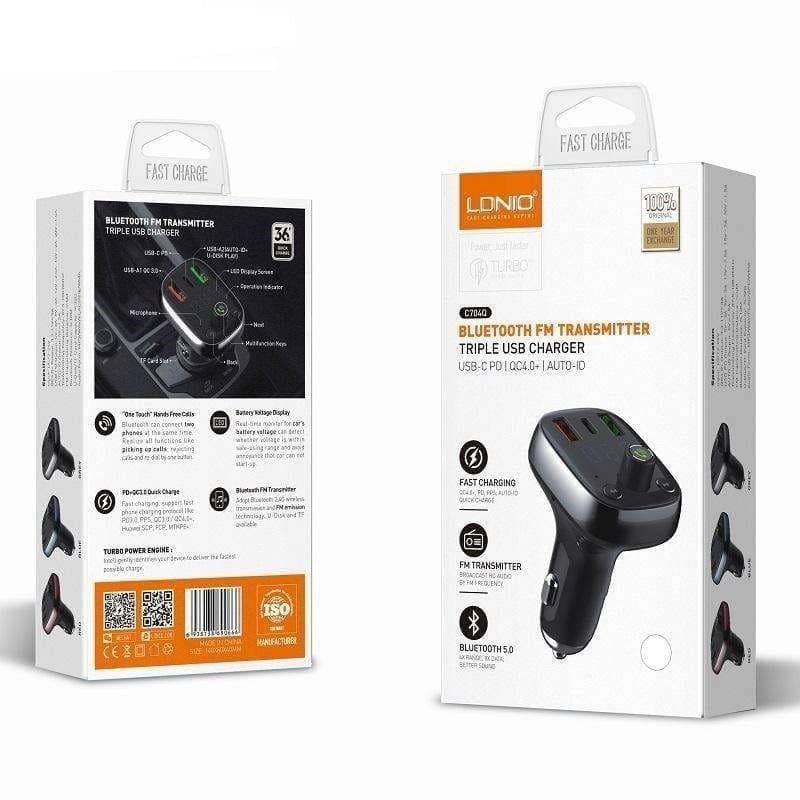 شارژر فندکی و اف ام پلیر با کابل میکرو الدینیو مدل LDNIO C704Q FM Player — تصویر ۷