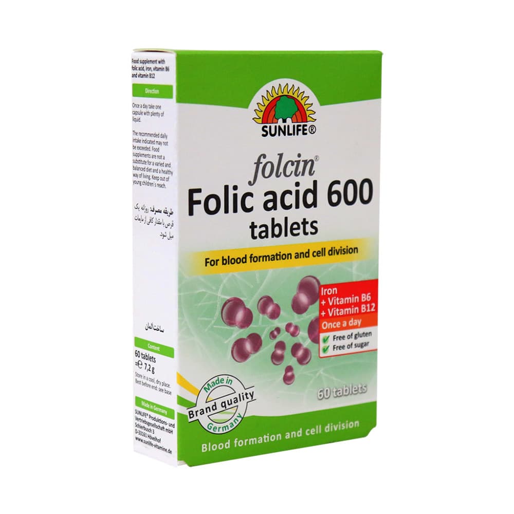 اسید فولیک ۶۰۰ سان لایف | Sunlife Folic acid 600