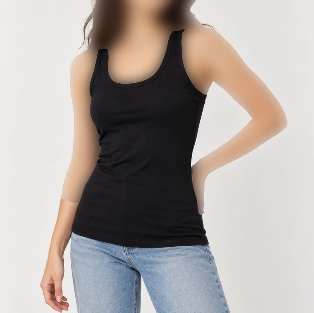 تاپ مشکی وارداتی Slim fit مارک B&C کد 2274