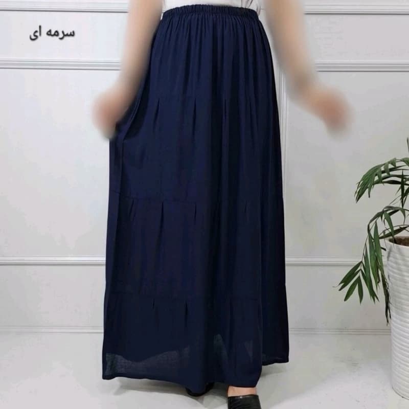 دامن زنانه بلند نخی طبقه ای ساده — تصویر ۳