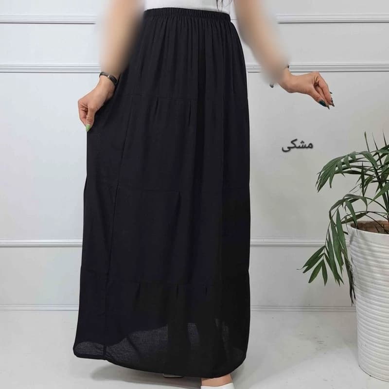 دامن زنانه بلند نخی طبقه ای ساده — تصویر ۴