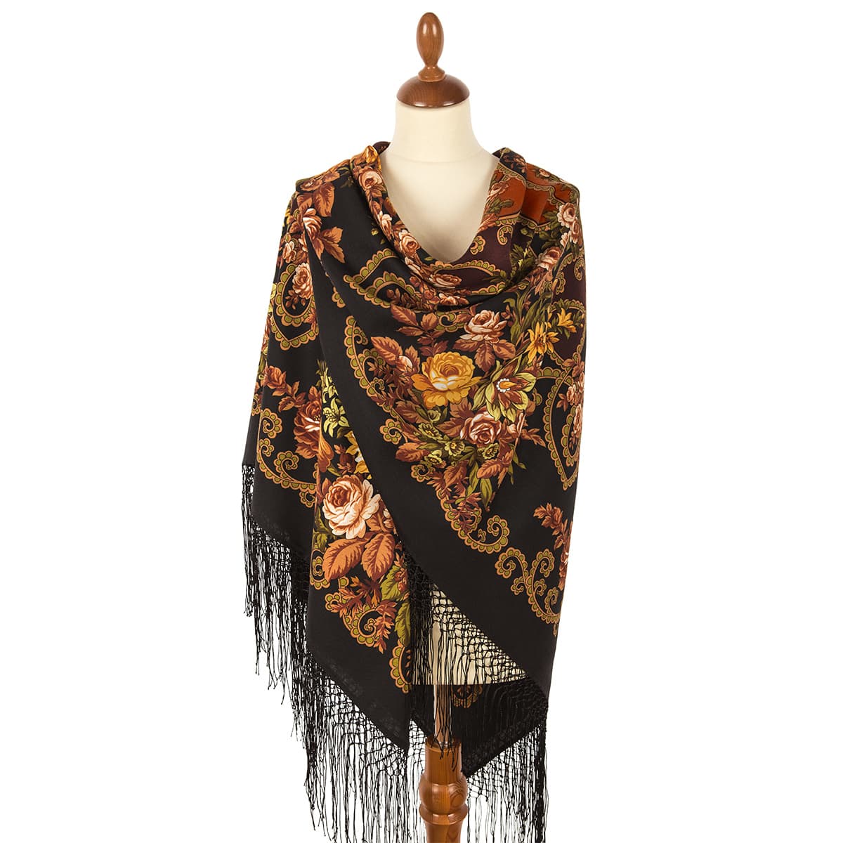 روسری ترکمن پشمی طرح فندقی — تصویر ۳