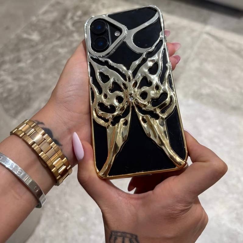 قاب butterfly mesh رنگ طلایی (آیفون سامسونگ)