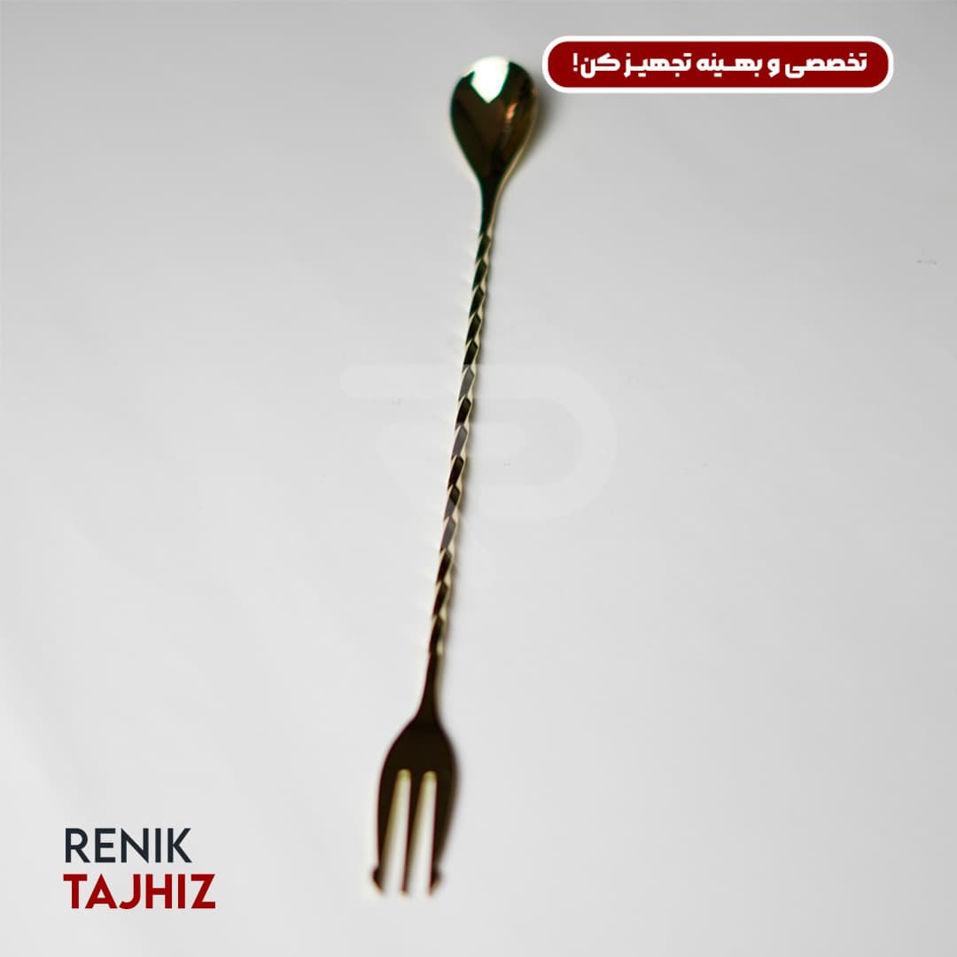 تال اسپون طلایی چنگالی 30 سانت RENIK