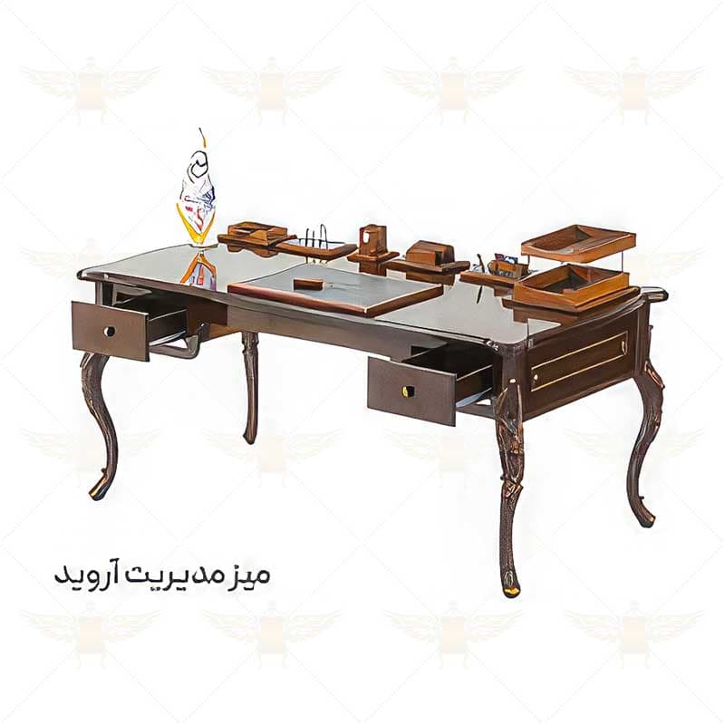ست کامل مدیریتی مدل خراطی دسته چوبی — تصویر ۲