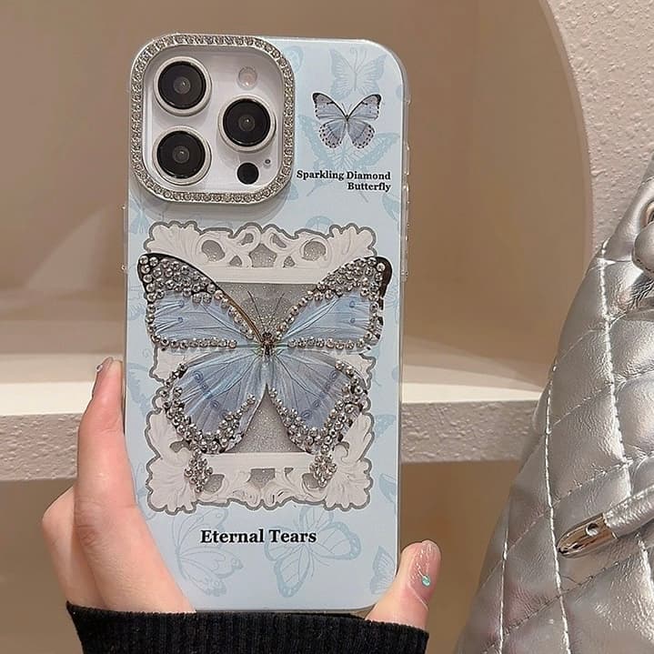 قاب blue butterfly diamond (آیفون) — تصویر ۳
