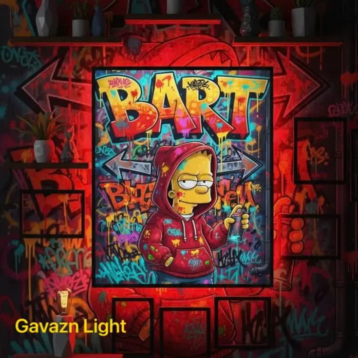 تابلو بک لایت Bart Simpson