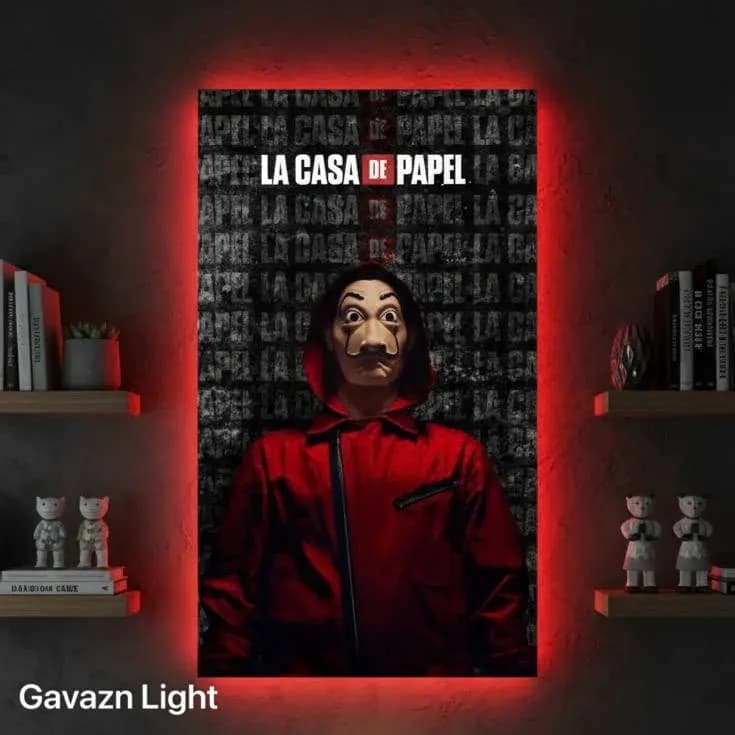 تابلو بک‌ لایت طرح La Casa de Papel