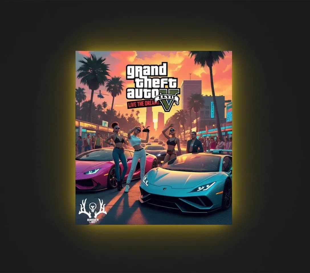 تابلو بک‌ لایت Grand Theft Auto V 2