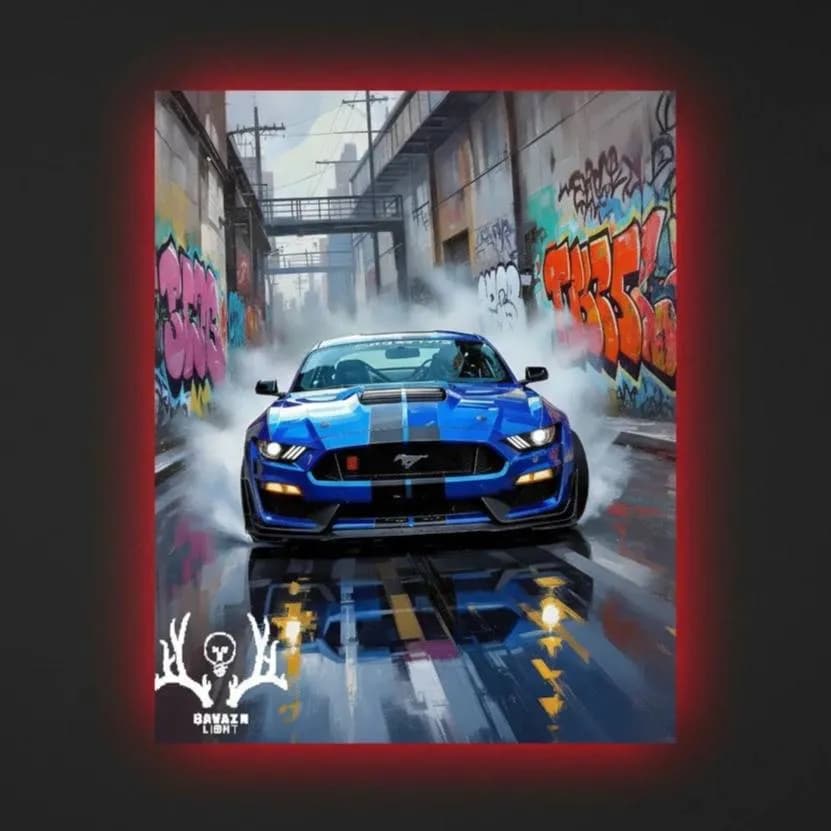 تابلو بک لایت Ford Mustang Shelby آبی