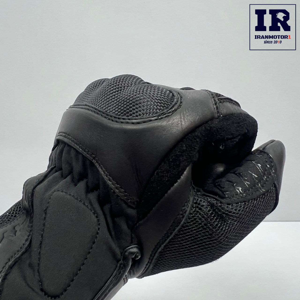 دستکش زمستانی موتور سیکلت چرم برزنتی مشکی TRY black — تصویر ۲