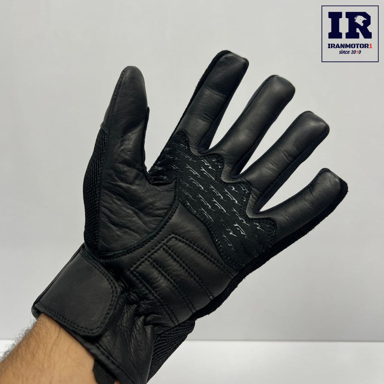 دستکش زمستانی موتور سیکلت چرم برزنتی مشکی TRY black — تصویر ۴