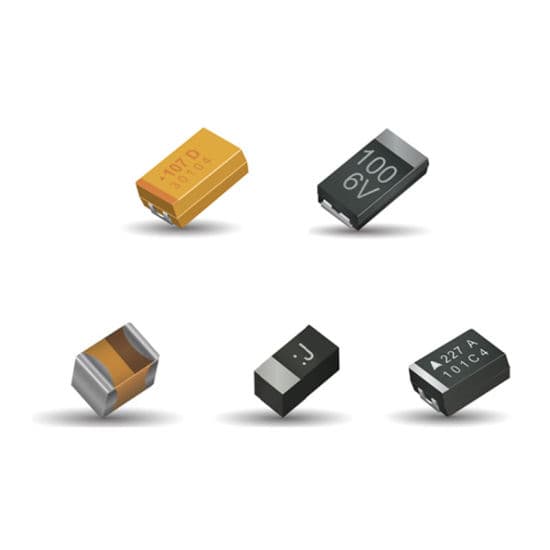 خازن تانتال SMD 100uF-16V پکیج B برند AVX اورجینال — تصویر ۲
