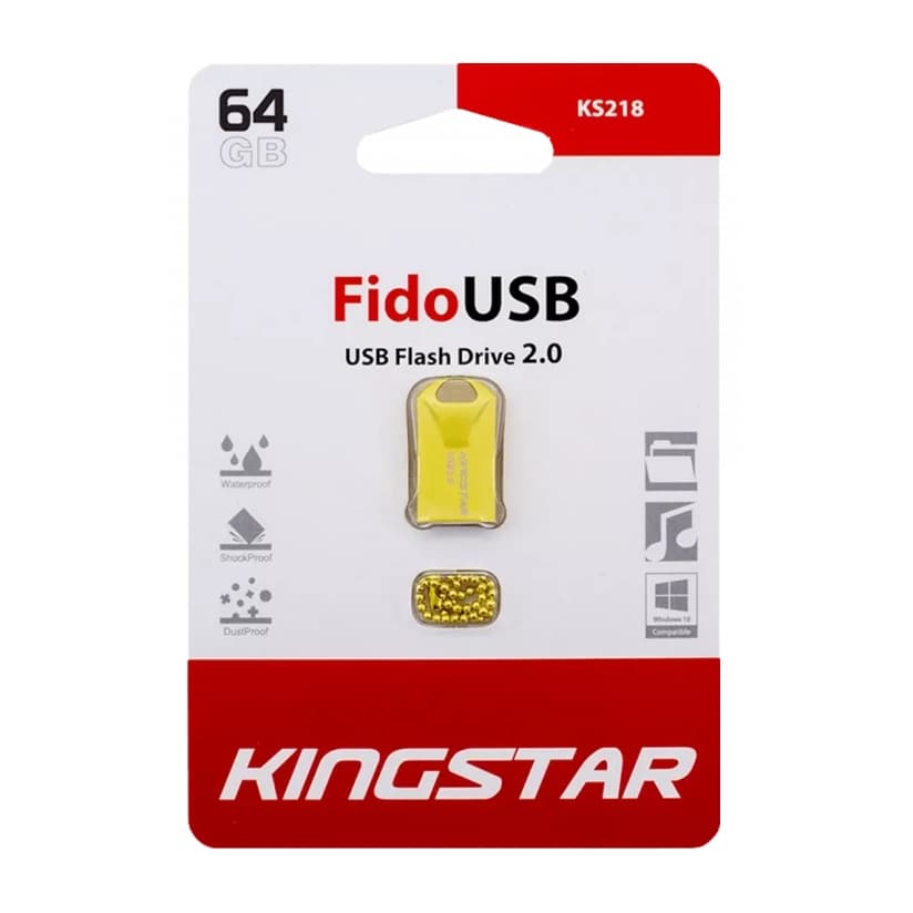 فلش USB2 64.0G KINGSTAR KS218 FIDO GOLD