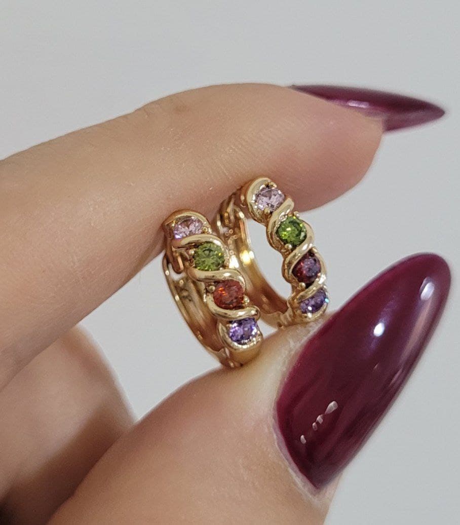 گوشواره سنگ رنگی کد 13624