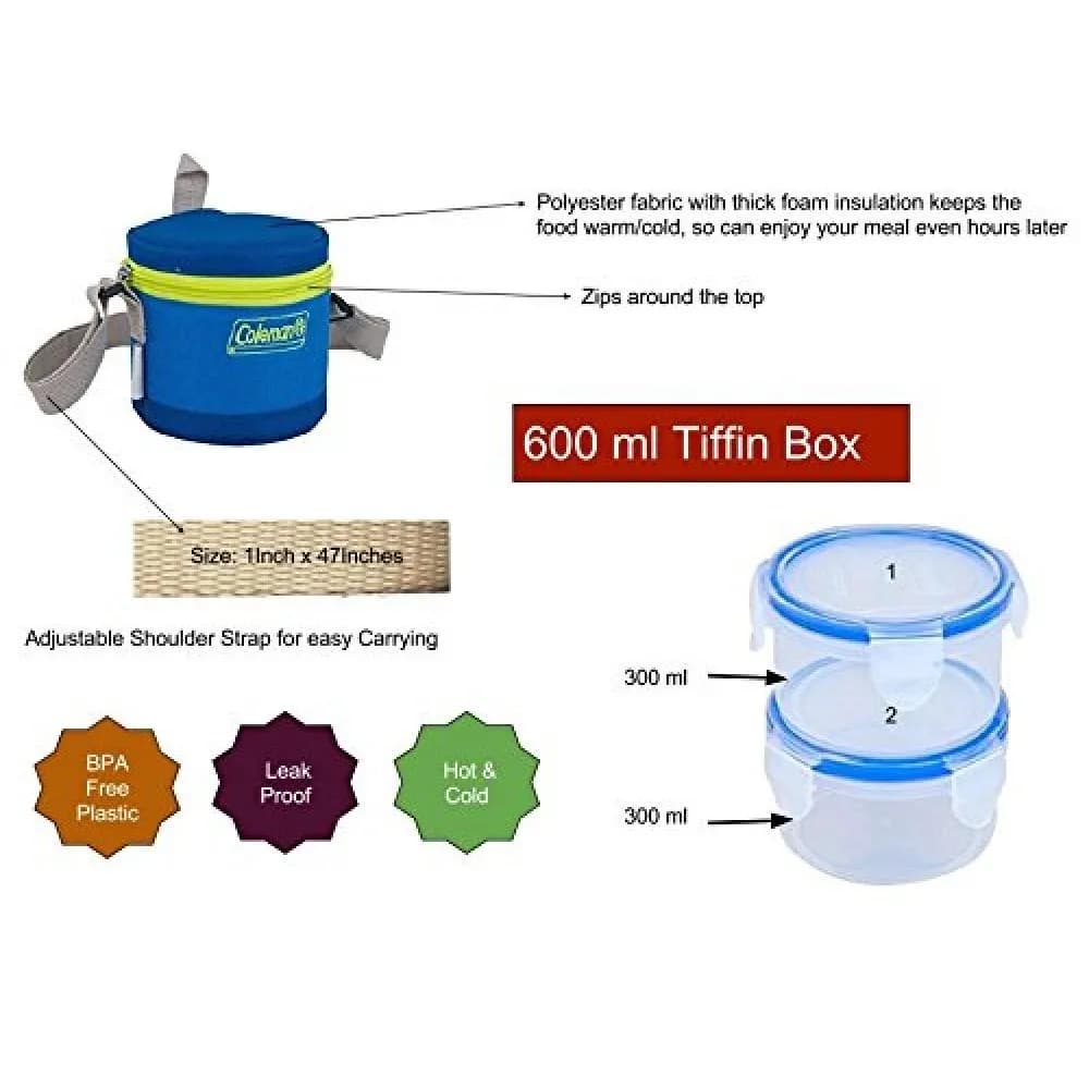لانچ باکس یا ظرف غذای عایق دار کلمن Coleman Tiffin Lunch Box, 600ml — تصویر ۴