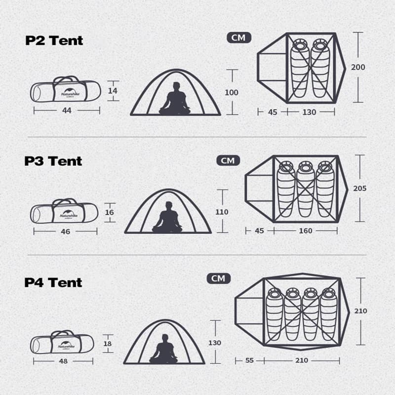 چادر 4 نفره نیچرهایک -سری p – اورجینال Naturehike P-Series 4 People Family Camping Tent — تصویر ۶