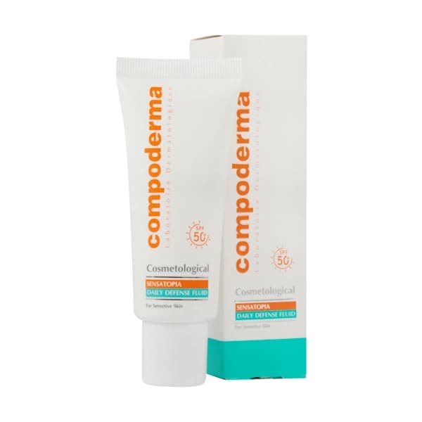 فلوئید ضد آفتاب SPF50 بی رنگ کامپودرما مدل Sensatopia مناسب پوست حساس حجم 40 میلی لیتر