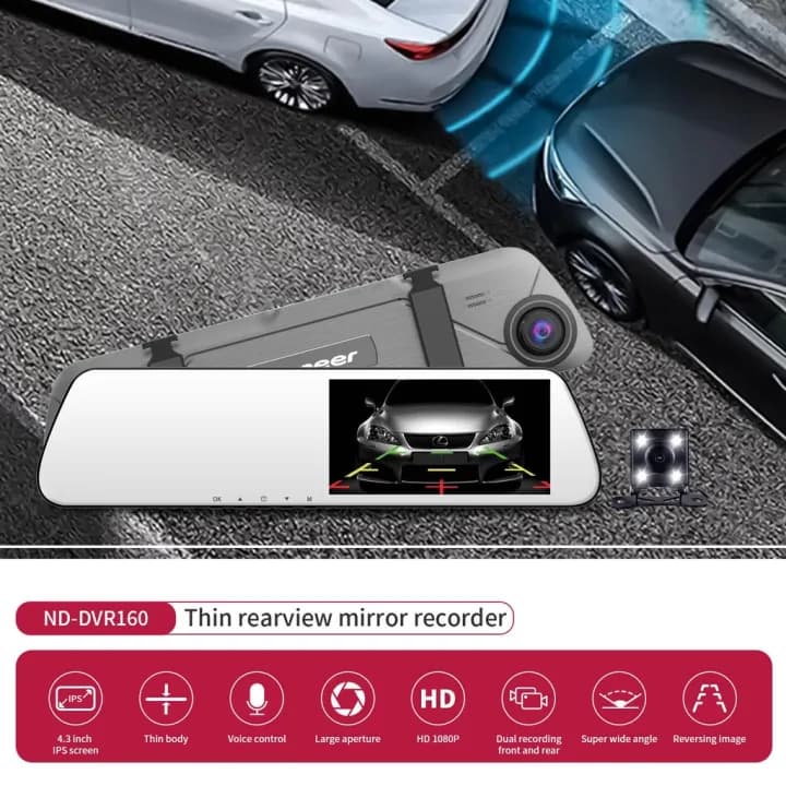 دوربین ثبت وقایع پایونیر ND-DVR160 آینه 4.3in دوربین 12MP — تصویر ۷