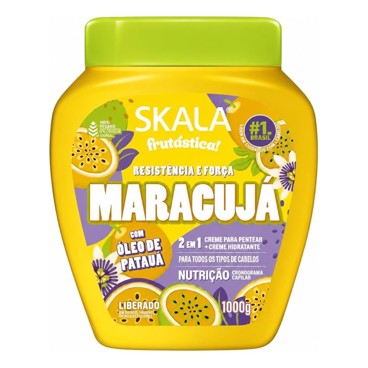 کرم مو فر اسکالا SKALA ماراکوجا آبرسان و تغذیه کننده مو با روغن پاتائوآ مدل Creme 2 em 1 Maracuja e Oleo de Pataua