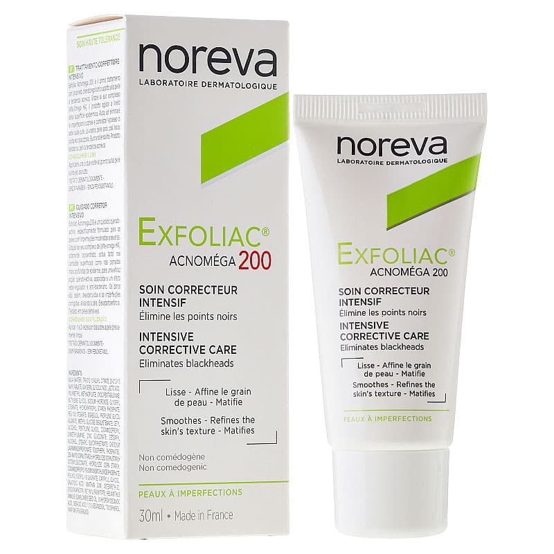 کرم ضد جوش 200 ACNOMEGA اکسفولیاک EXFOLIAC نوروا noreva