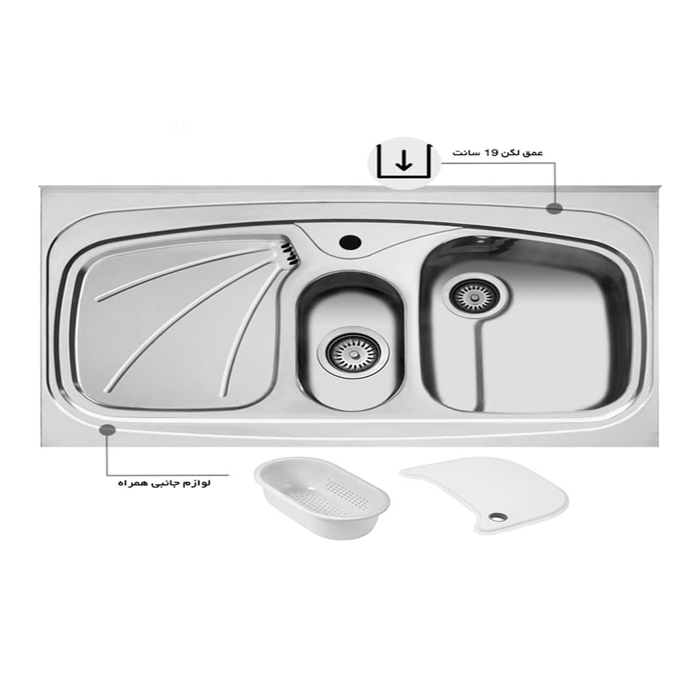 سینک استیل روکار اخوان کد 23 — تصویر ۳